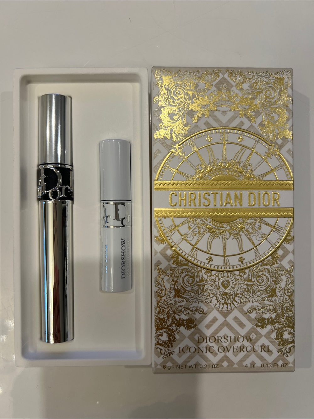 🔥Dior Diorshow Mascara Set in Silver and White with Gold-Accented Box